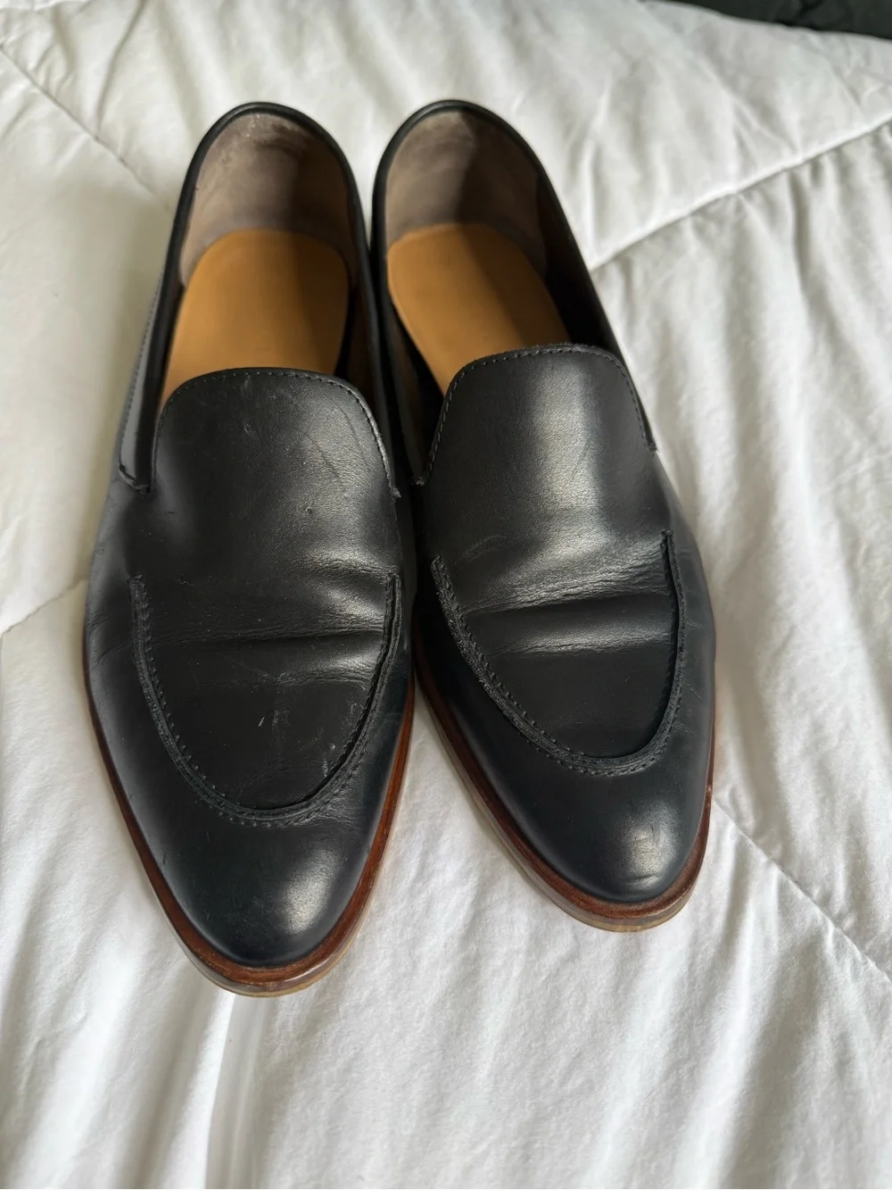 Everlane Black Leather Women's Slip-On Loafers